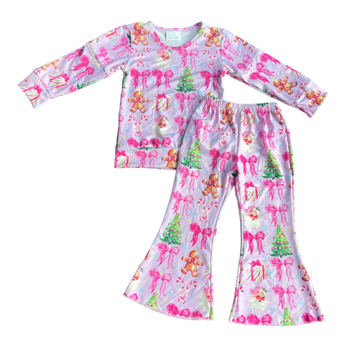Adorable Gingerbread Coquette Aesthetic Girls’ Pajama Set