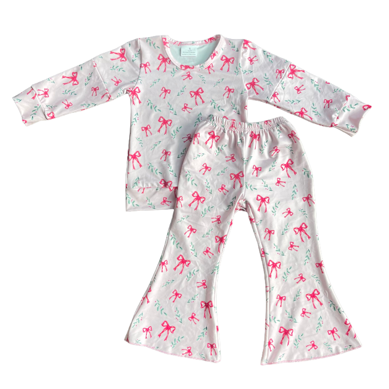 Adorable Gingerbread Coquette Aesthetic Girls’ Pajama Set