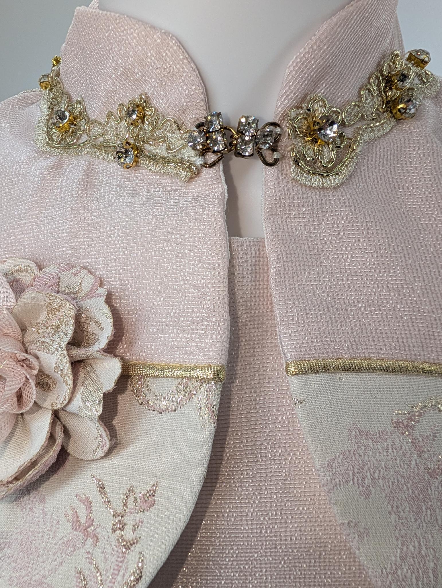 Stylish Navy Blue Pink Girls Couture Night Dress with Waistcoat – Perfect for Party