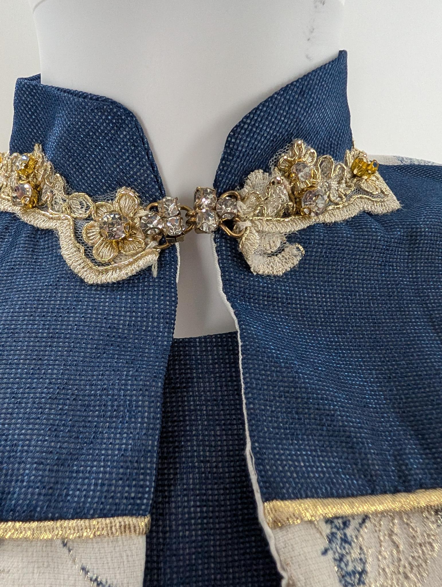 Stylish Navy Blue Pink Girls Couture Night Dress with Waistcoat – Perfect for Party